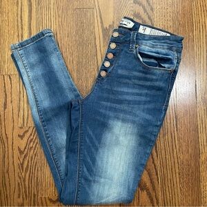 Indigo Rein Button Fly Ankle Jean Junior Size 9 EUC